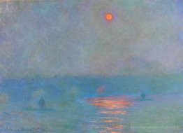 Bridge Waterloo, lumière du soleil dans le brouillard