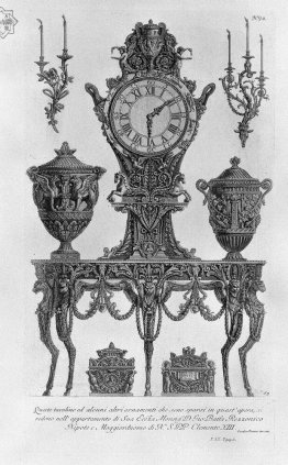 Une table à cinq pattes, Matchorn Wall, surmontée d'une horloge