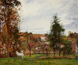 Paysage avec un cheval blanc dans une prairie, L'Hermitage