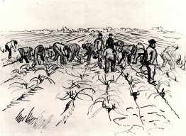 Les agriculteurs travaillant sur le terrain
