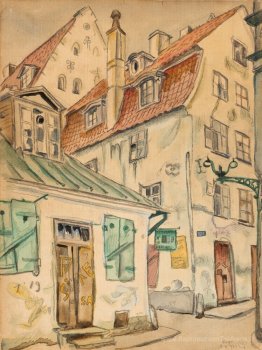 Une scène de rue de Riga