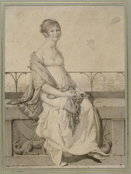 Portrait de Mlle Barbara Bansi assise dans un paysage italien