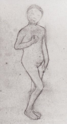 Fille nue debout