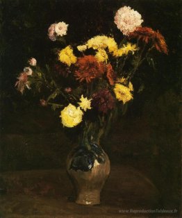 Panier des œillets et des zinnias