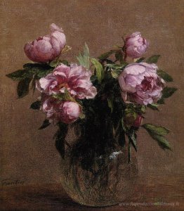 Vase de pivoines