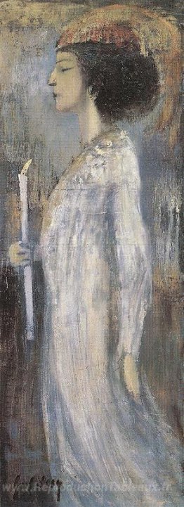 Femme avec bougie