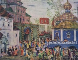 Conception de scène pour l'opéra de Mussorgsky 'Boris Godunov'