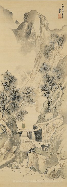 Paysage avec un voyageur solitaire