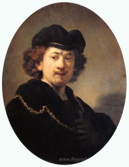 Autoportrait avec chapeau et chaîne en or