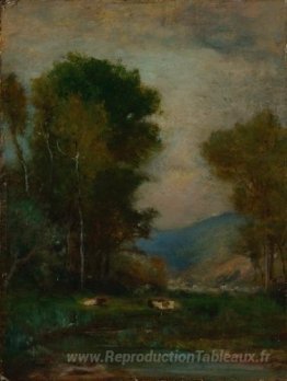 Vaches par un ruisseau