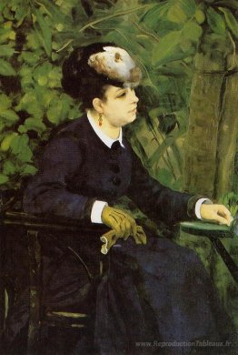 Femme dans un jardin (femme avec une mouette)