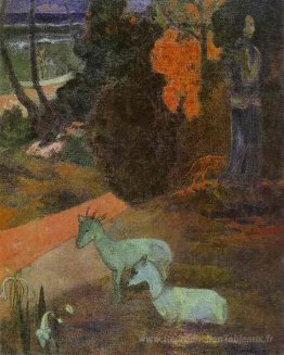 Paysage avec deux chèvres