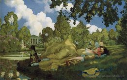 Jeune femme endormie dans le parc
