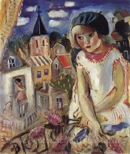 Un menina da boria verde