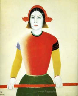 Fille avec mât rouge