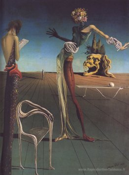 Femme avec une tête de roses