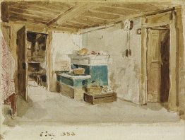 Bauernstube mit grünem Ofen