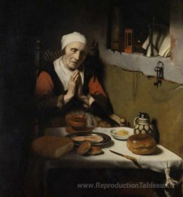 Une vieille femme priant
