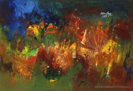 Paysage américain: jardin de fleurs