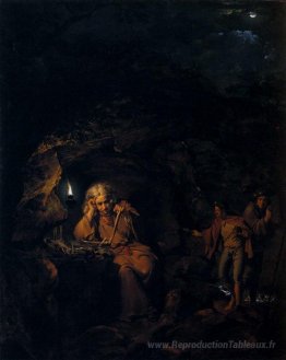 Un philosophe par lampe à la lampe