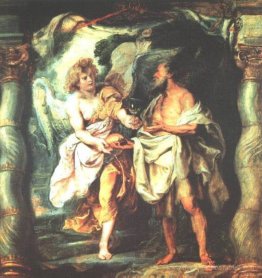 Le prophète Elijah recevant du pain et de l'eau d'un ange