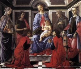 Madonna et enfant avec six saints