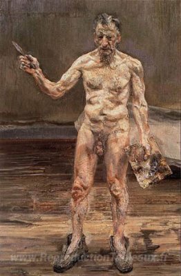 Peintre travaillant, réflexion