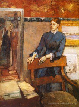 Helene Rouart dans l'étude de son père