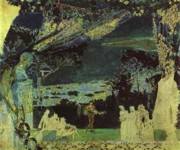 Nuit italienne à Naples (croquis pour le rideau dans l'opéra pri