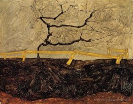 Arbre nu derrière une clôture