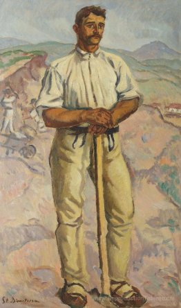 Crusher en pierre (portrait d'un paysan)