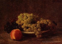 Nature morte avec des raisins et une pêche