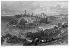 Castle Peel, île de Man, Gravure par William Miller après Leitch