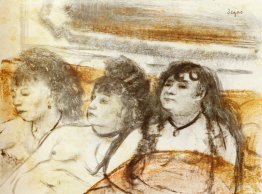 Trois filles assises en visage