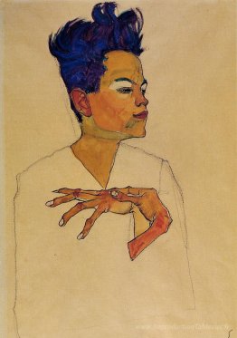 Autoportrait avec les mains sur la poitrine