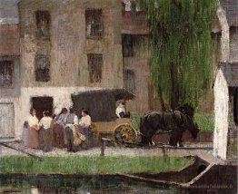Le chariot du colporteur sur le canal, New Hope