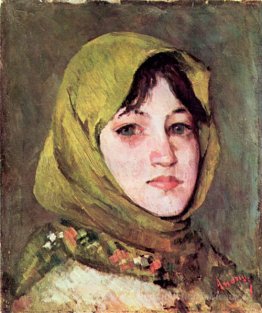 Femme paysanne avec foulard vert