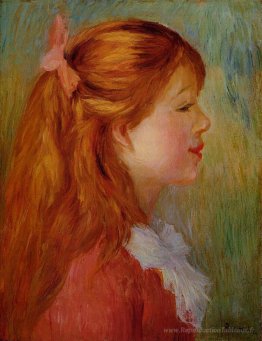 Jeune fille aux cheveux longs de profil
