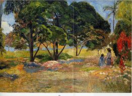 Paysage avec trois arbres