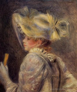 Femme dans un chapeau blanc