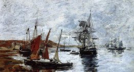 Camaret, bateaux sur le rivage