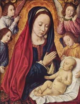 La Vierge et l'enfant adorés par les anges
