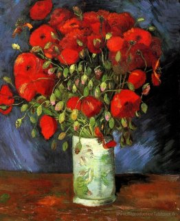 Vase avec coquelicots rouges