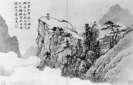 Poète au sommet d'une montagne