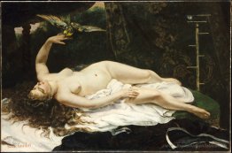 Femme avec un perroquet