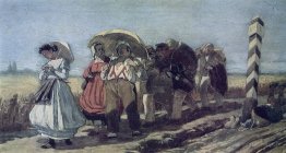 Voyage de la famille trimestrielle en pèlerinage. Esquisser