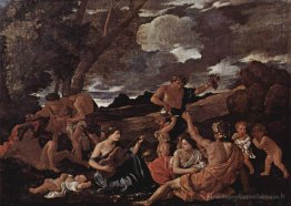Andrians ou le grand bacchanal avec une femme jouant un luth