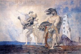 Les restes de Minotaur dans un costume de Harlequin