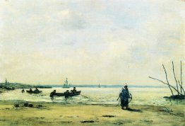 Marée basse près de l'honfleur