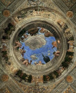 Plafond de la caméra picta ou caméra degli sposi